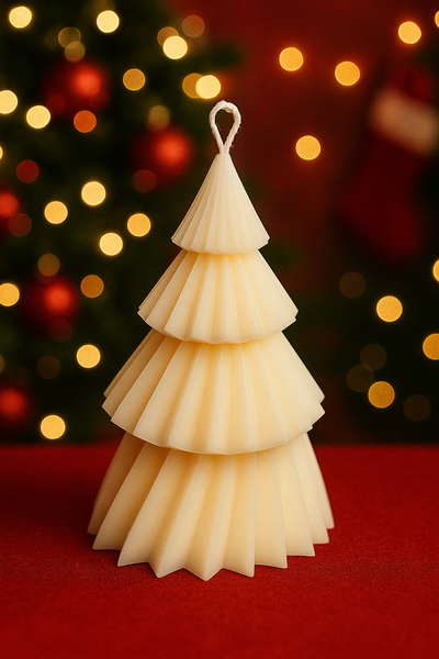 Christmas Tree Pillar Candle