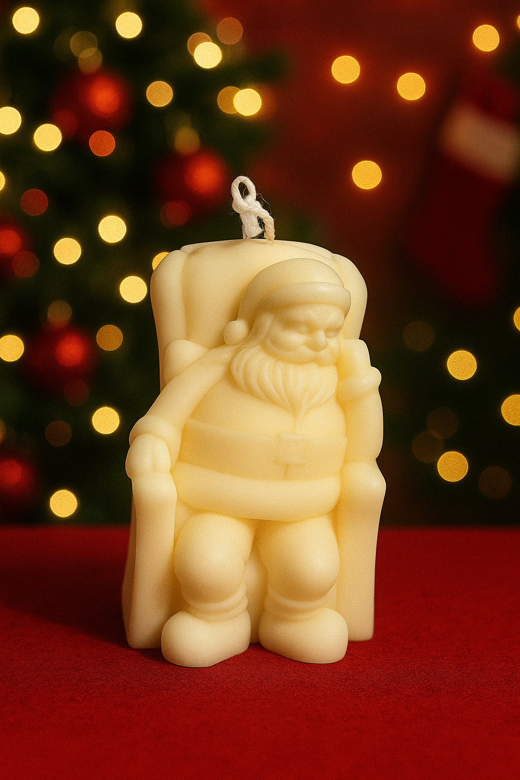 Sitting Santa Pillar Candle - Christmas