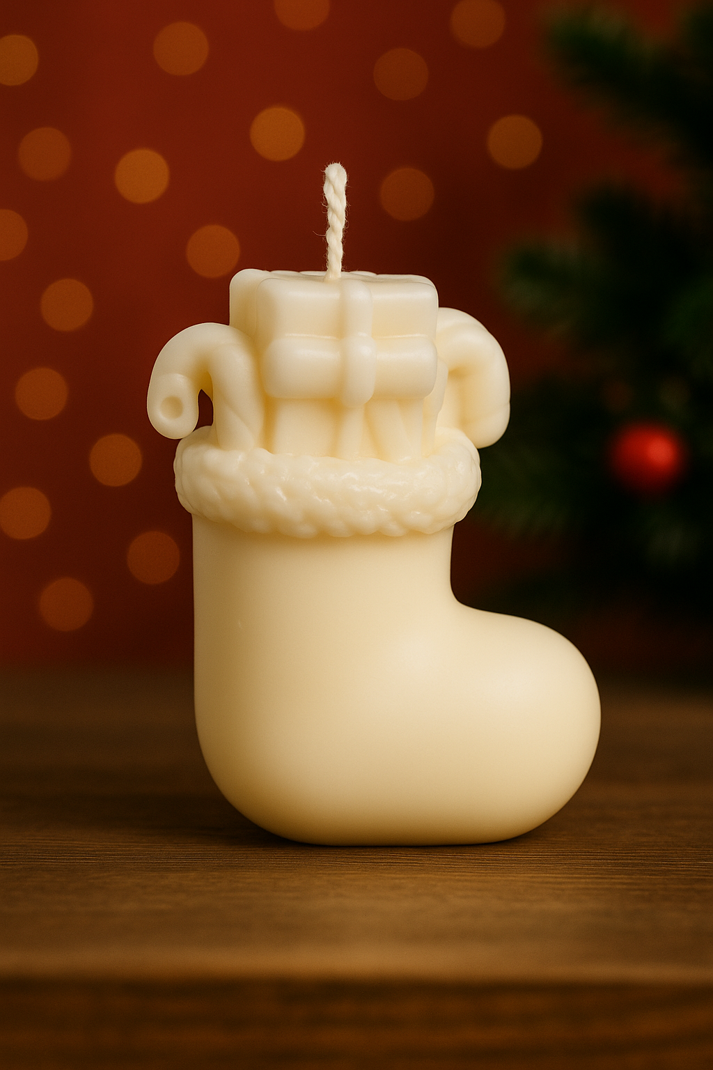 Chistmas Stocking Pillar Candle