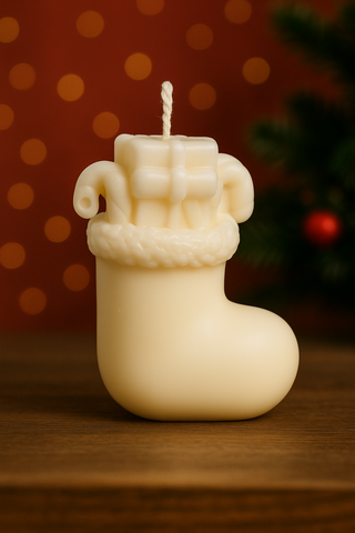 Chistmas Stocking Pillar Candle