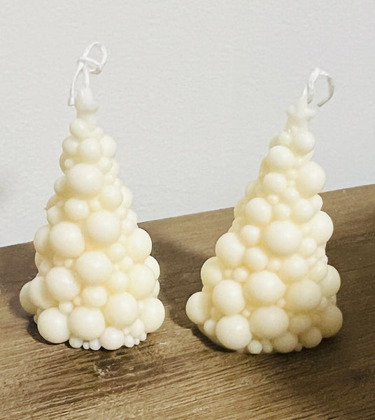Christmas Tree Pillar Candle - Bubble Style Small x 2