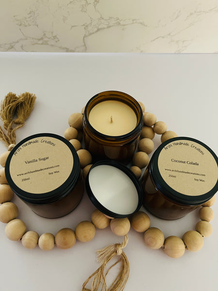 Amber Jar Candles 250gr - Male Scents